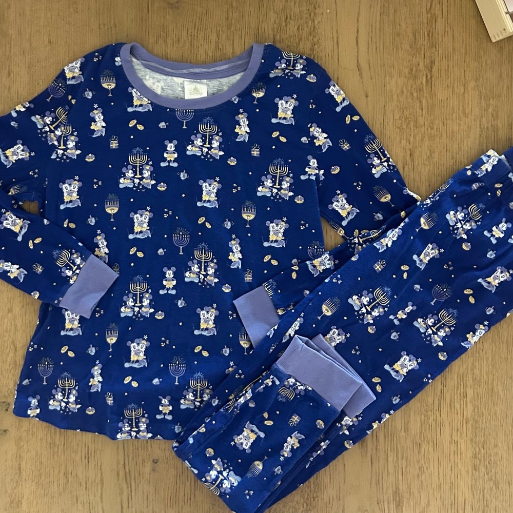 Disney Hanukkah Minnie & Mickey Adult Holiday Pajama Set Size M